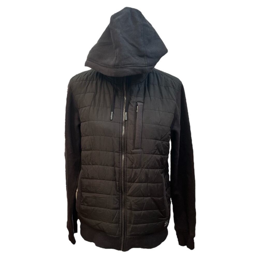 O’Neill Shibuya Quilted Hooded Sweatshirt Jacket Black Size Small